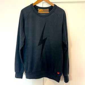 Aviator Nation Bolt Crewneck Sweater, Charcoal, Size L